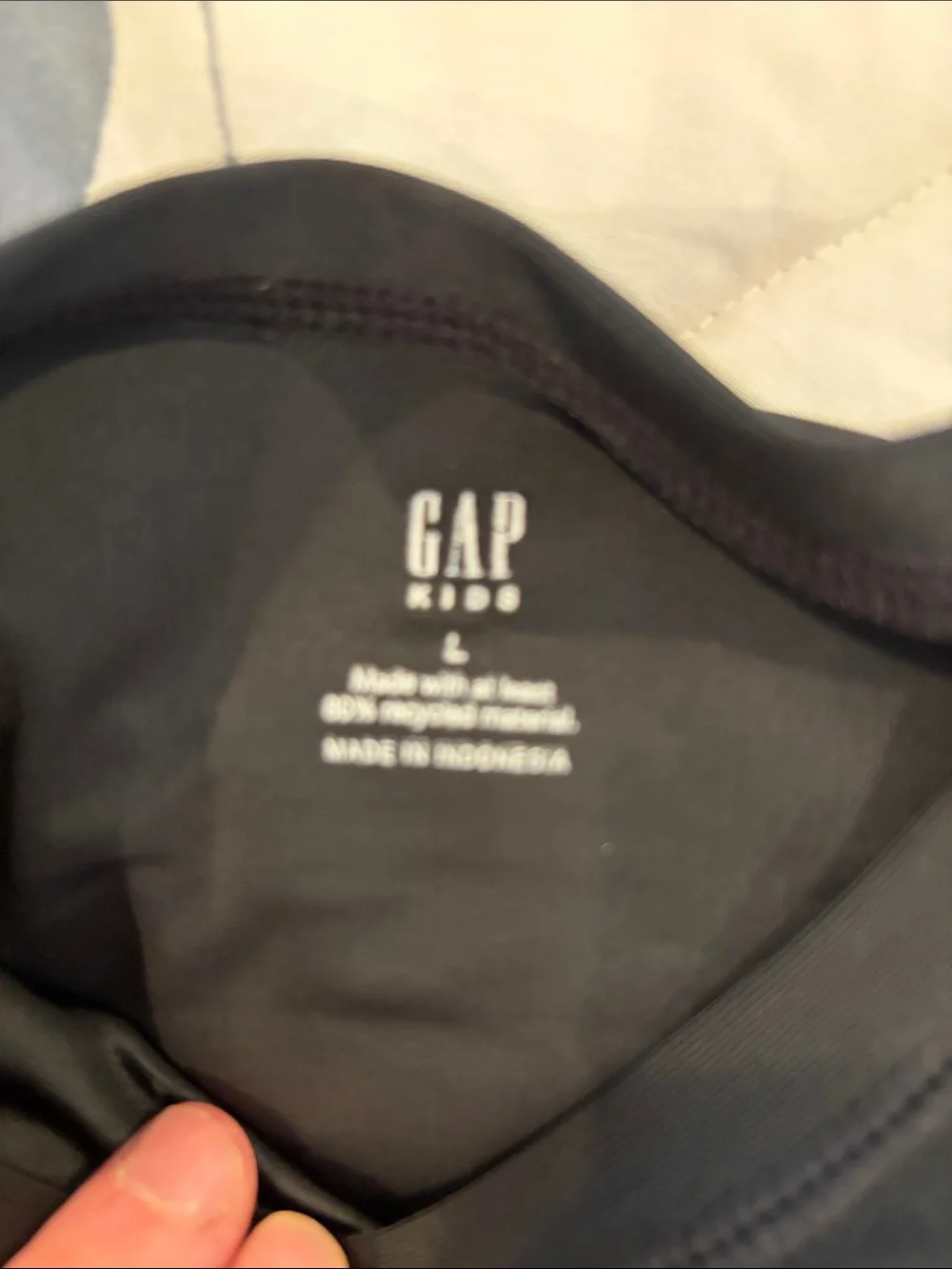 GAP Black rash guard Crew Tee with White Palm Logo